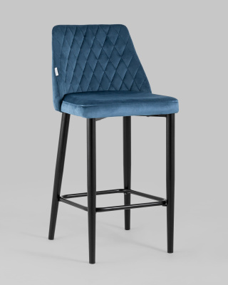 Стул полубарный Диего велюр пыльно-синий. Фото
