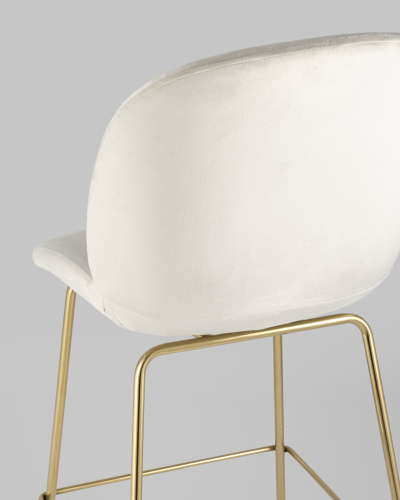 Стул барный Beetle со спинкой бежевый. Фото №8