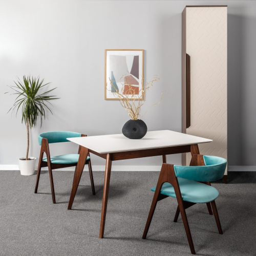 Стол Лунд раскладной 140-180 ОРЕХ-Белый. Фото №8