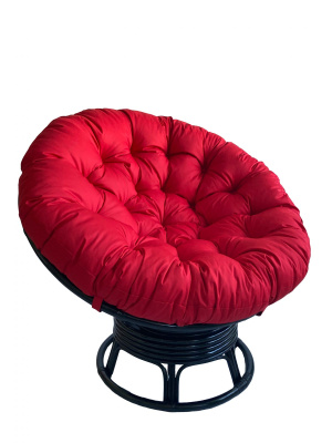 Кресло Папасан вращающийся 23/01В с красной подушкой фото Кресло Папасан вращающийся 23/01В с красной подушкой. Фото №5