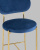Стул полубарный Барбара велюр синий золотые ножки. Фото №9