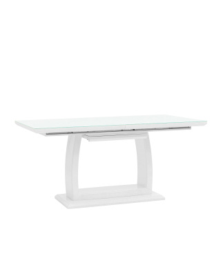 Стол обеденный Орлеан раскладной 160-215*90 глянцевый белый. Фото №2