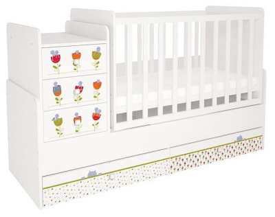 Кровать-трансформер Polini Kids Simple, белый. Фото