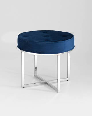 Банкетка САПФИР велюр синий сталь серебро фото Банкетка САПФИР велюр синий сталь серебро. Фото №3