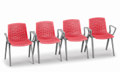 Стул Lux-4 каркас серый с подлокотниками. Фото №4