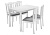 Обеденная группа Mali (стол и 4 стула) white / grey