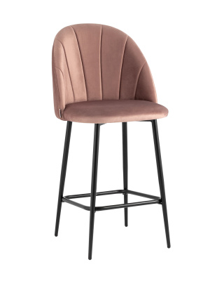 Стул полубарный Логан велюр пыльно-розовый фото Стул полубарный Логан велюр пыльно-розовый. Фото №2